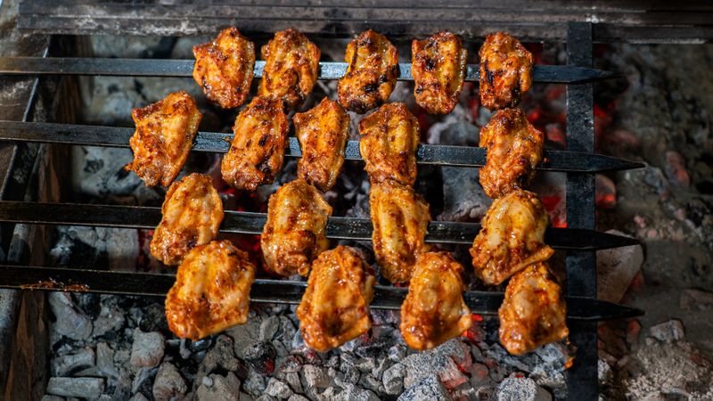 Loaded wing platter with dipping sauces — wingsnob feast